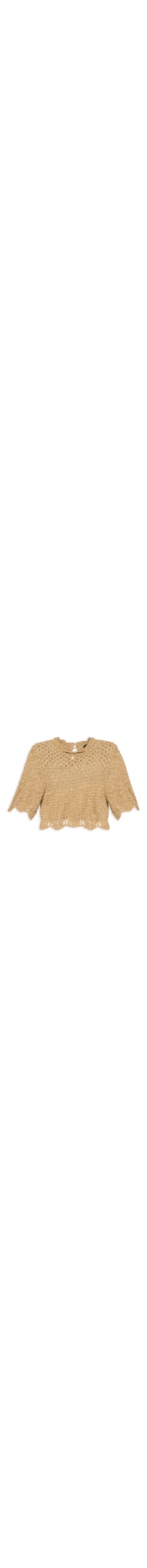 Top Babado Rústico Tricot - Bege