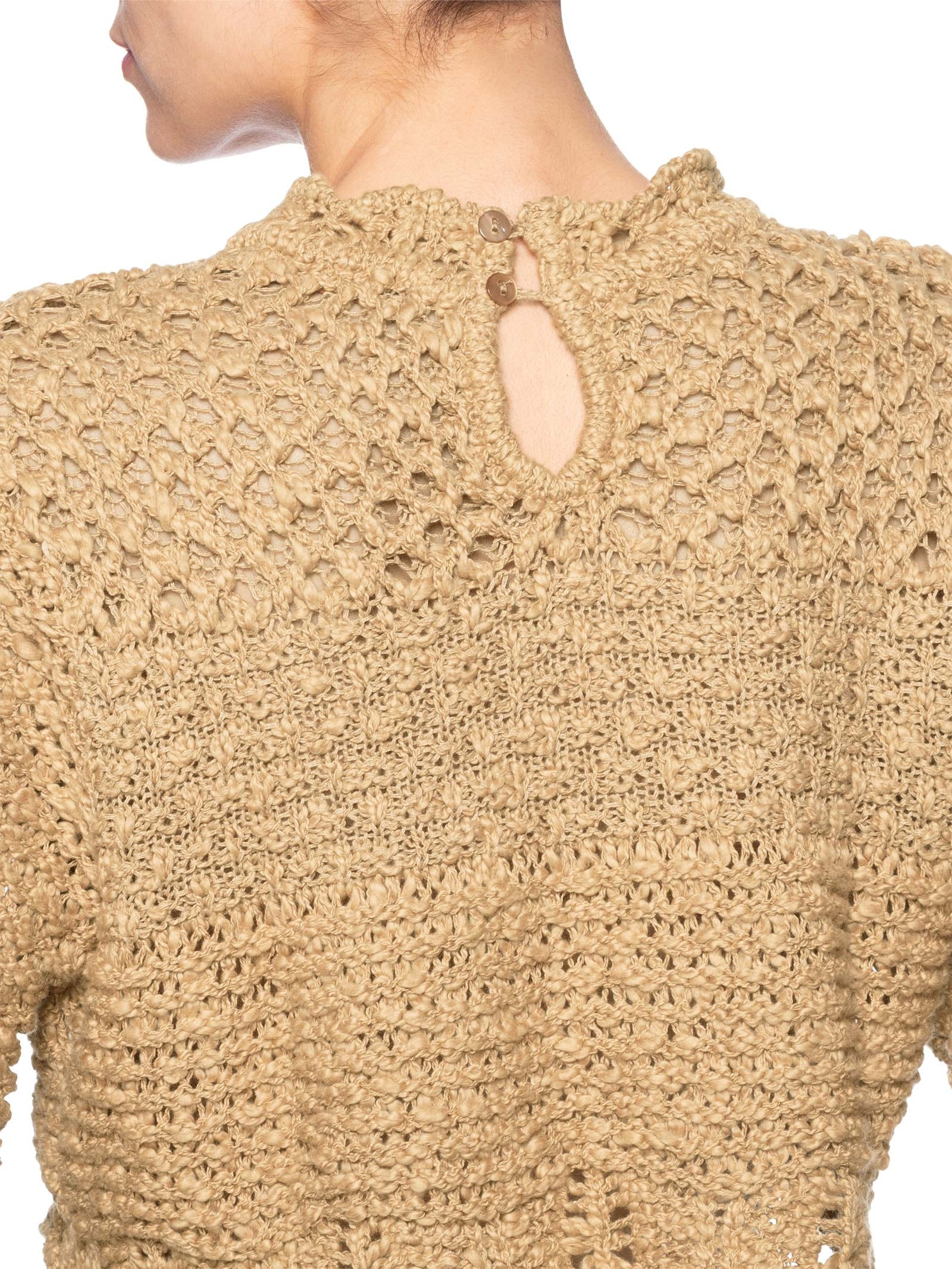 Top Babado Rústico Tricot Bege Animale