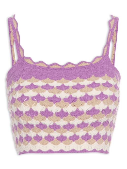 Top Bicolor Conchinhas Do Mar - Lilás