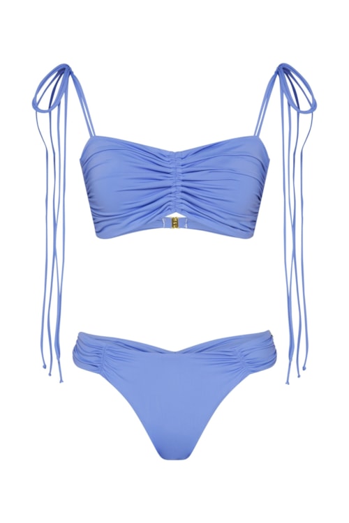 top biquíni bandeau com lacinhos bio artemis lazuli
