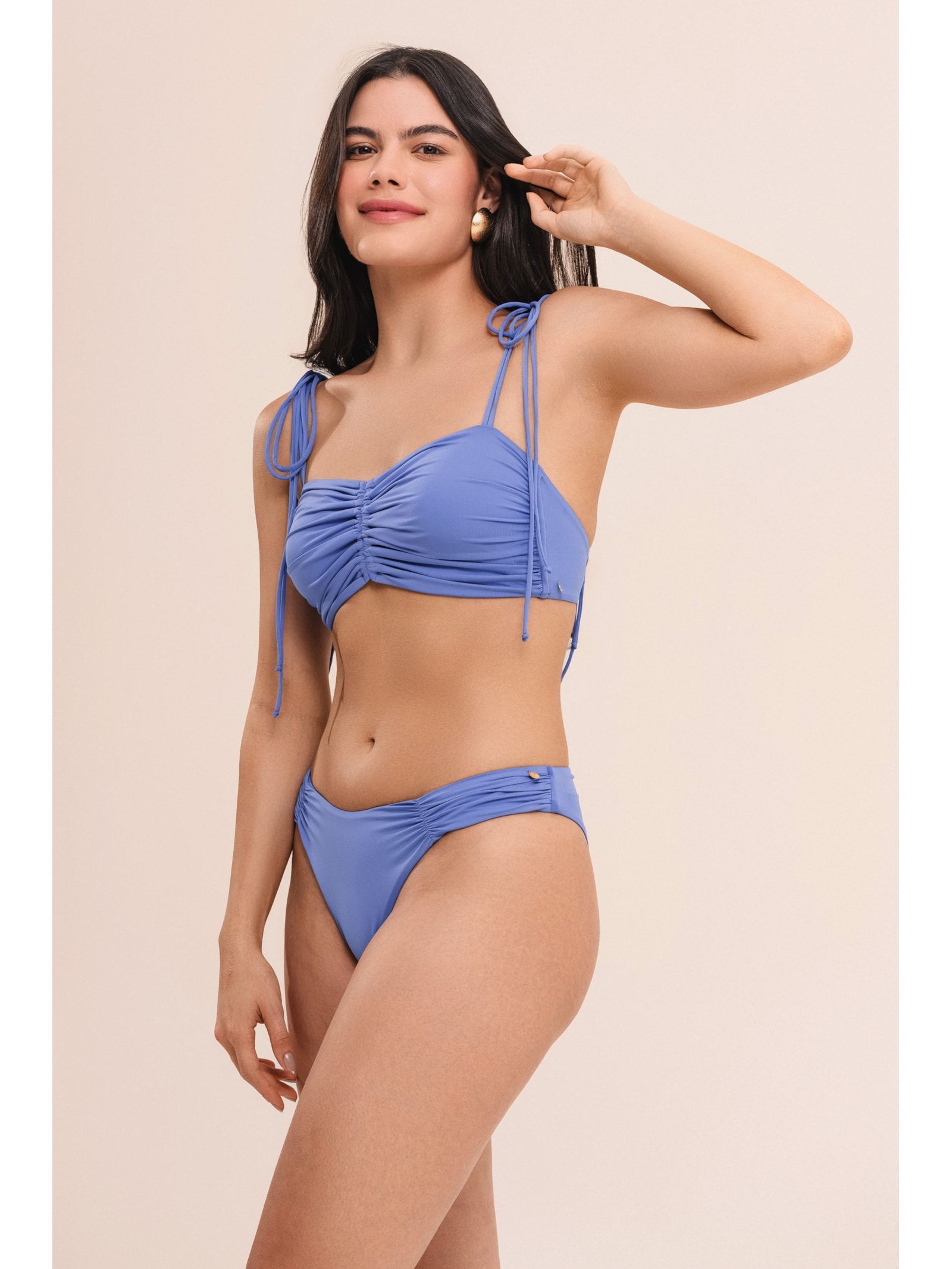 top biquíni bandeau com lacinhos bio artemis lazuli Suntime