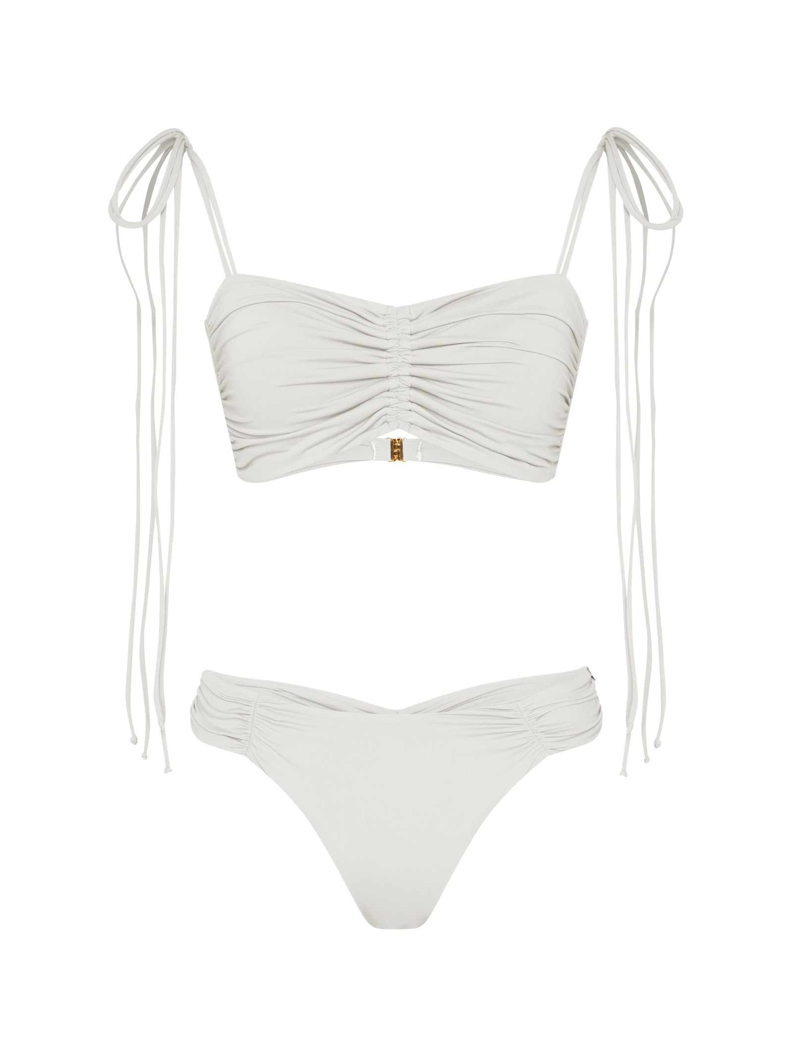 top biquíni bandeau com lacinhos bio artemis off white Suntime
