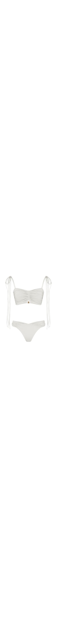 top biquíni bandeau com lacinhos bio artemis off white