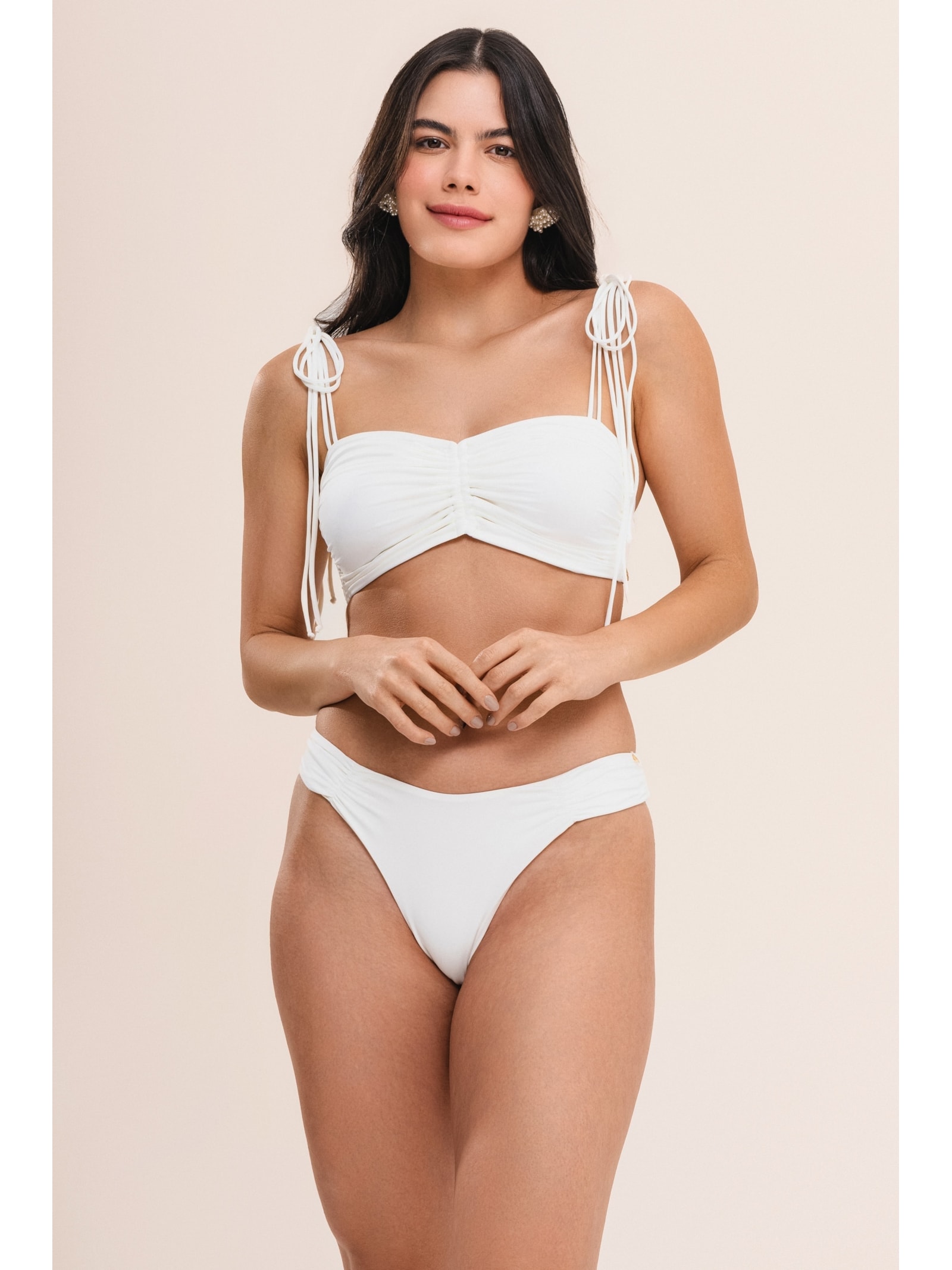 top biquíni bandeau com lacinhos bio artemis off white Suntime