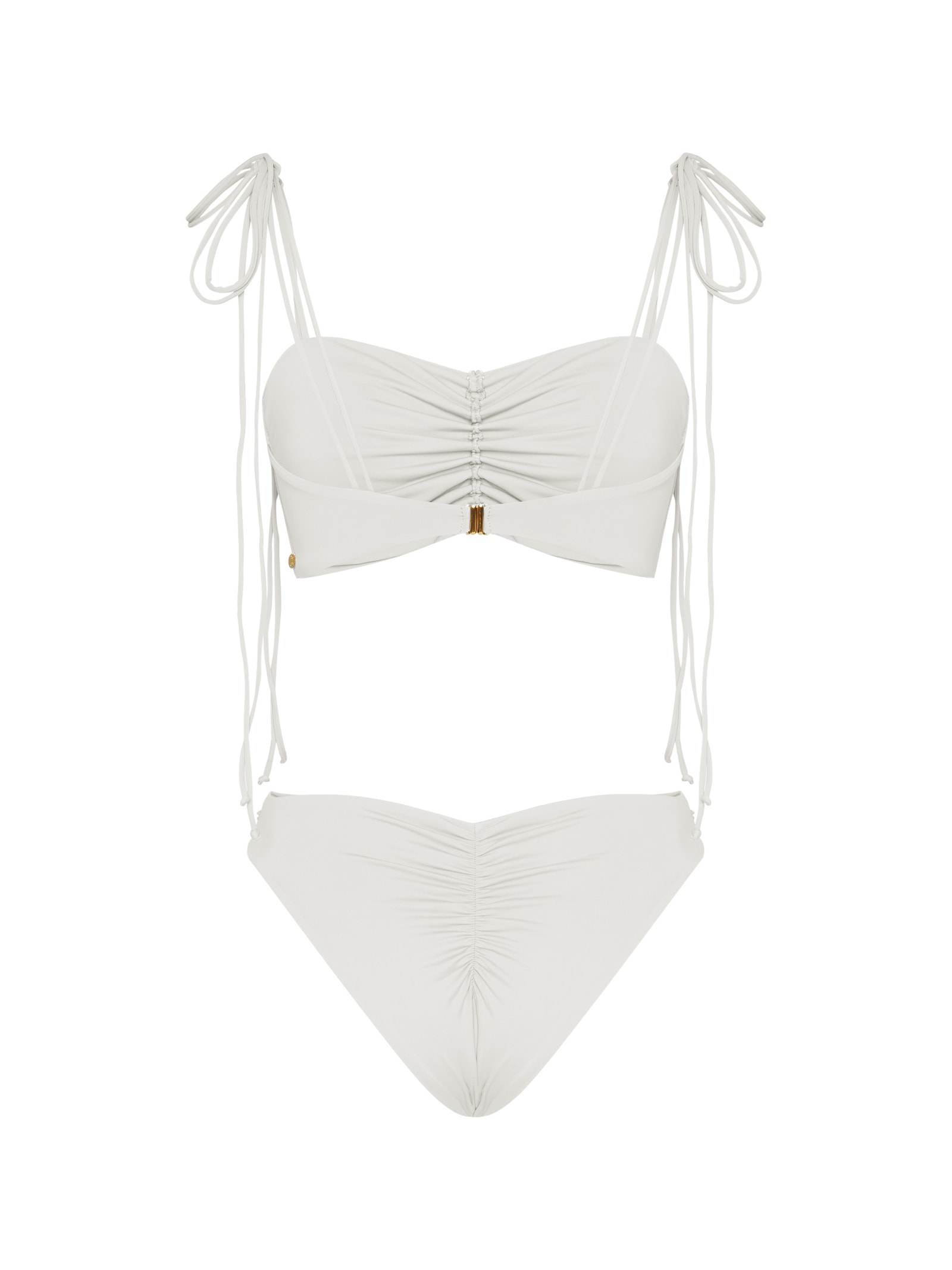 top biquíni bandeau com lacinhos bio artemis off white Suntime