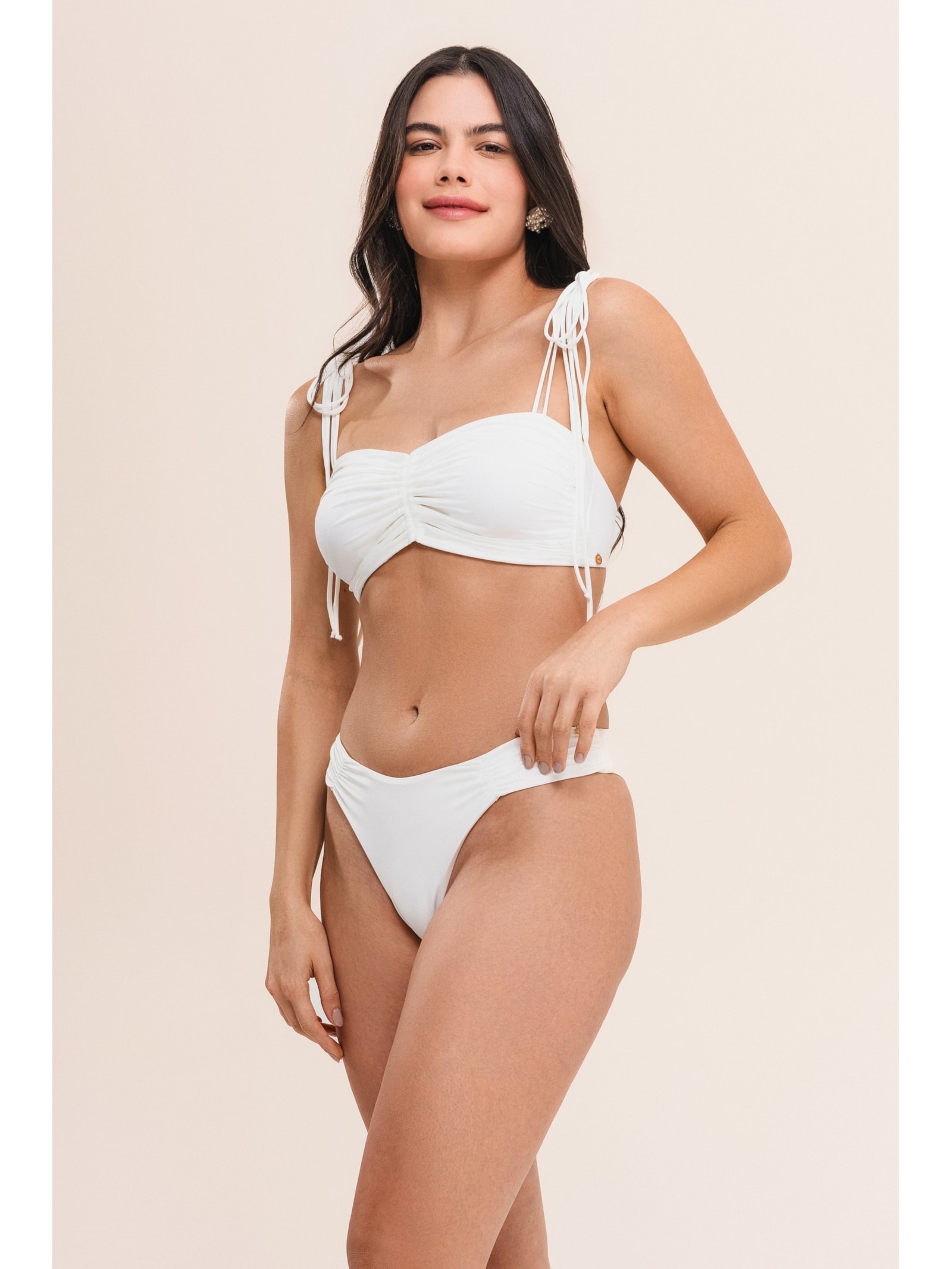 top biquíni bandeau com lacinhos bio artemis off white Suntime