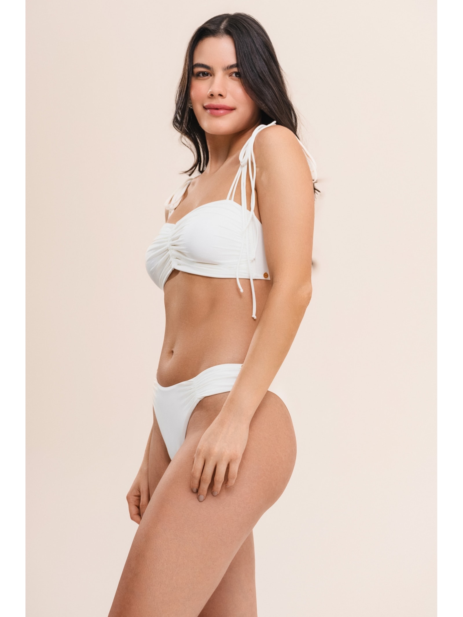 top biquíni bandeau com lacinhos bio artemis off white Suntime