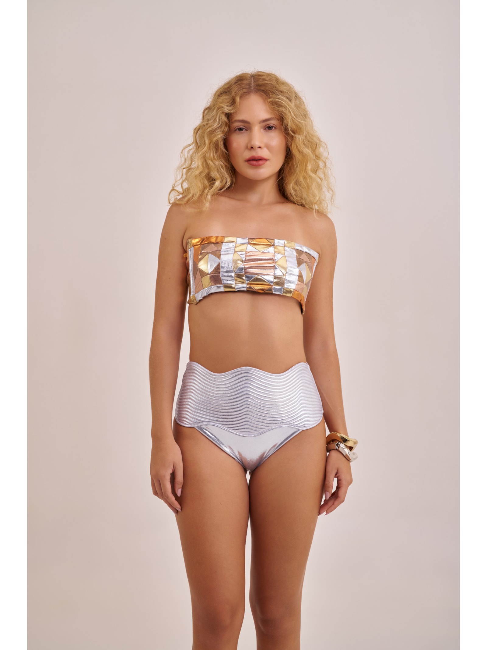 top biquíni Faixa Greenkini Solaris Dourado Suntime