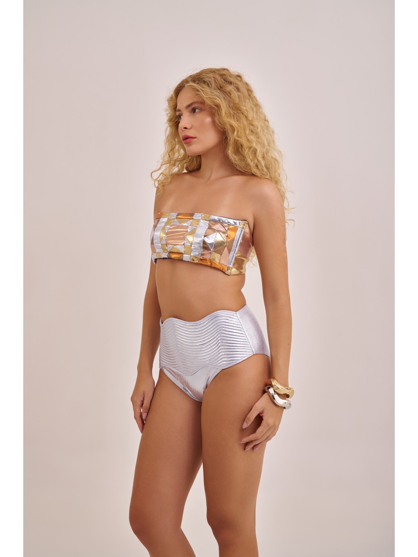 top biquíni Faixa Greenkini Solaris Dourado Suntime