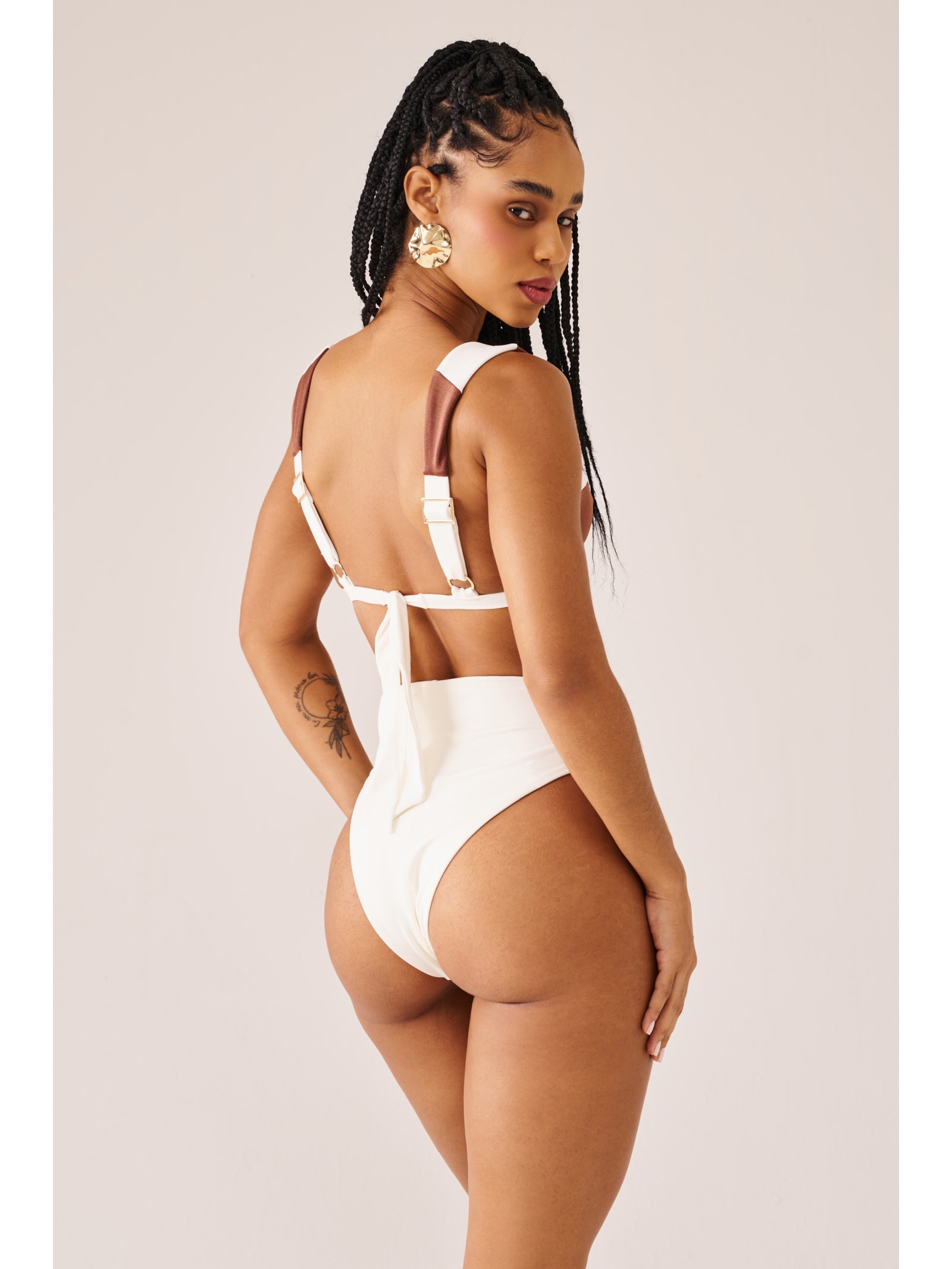 top biquíni Halter Marinière Cappuccino Suntime