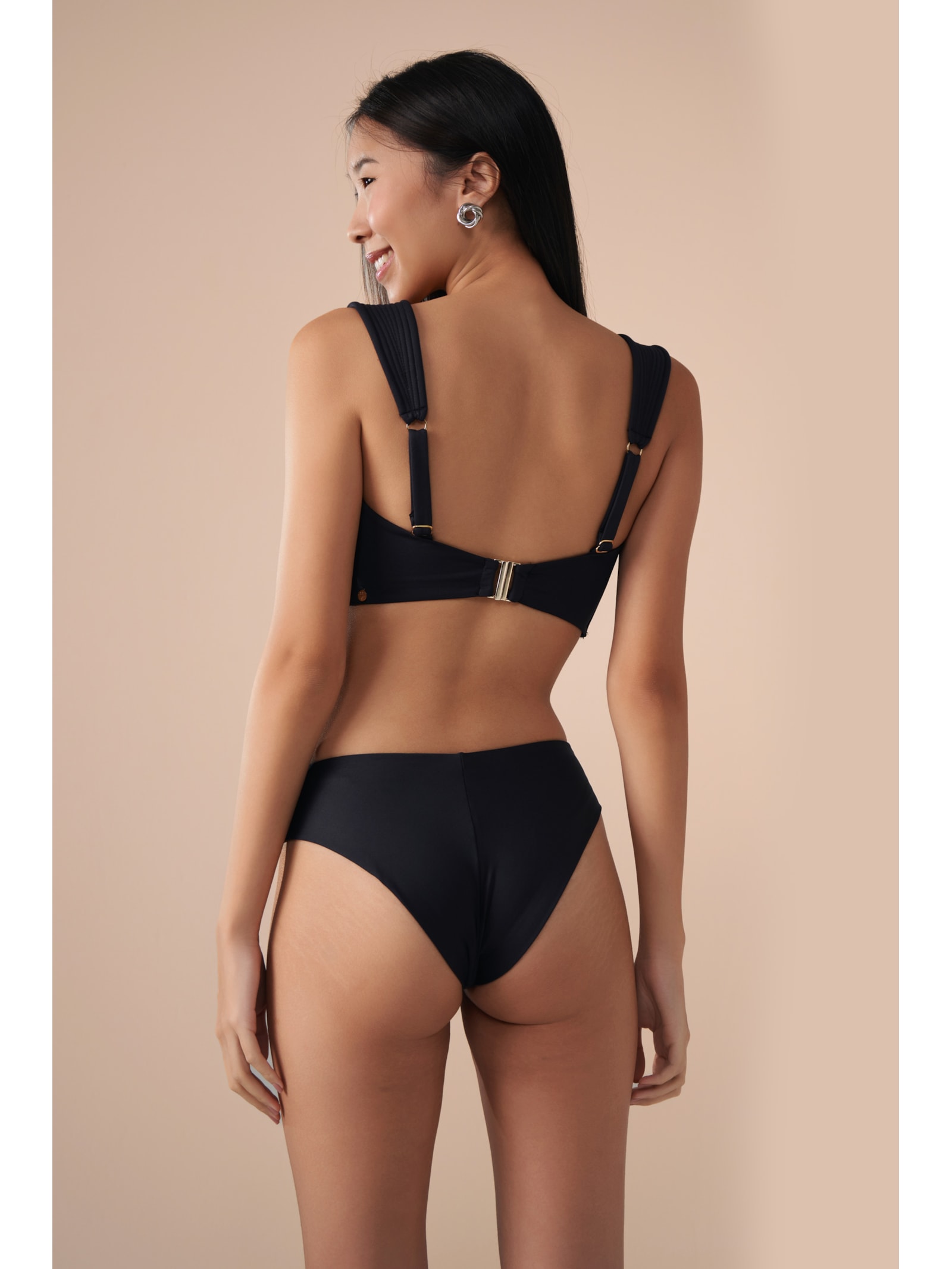 top biquíni Reto V Contour Preto Suntime