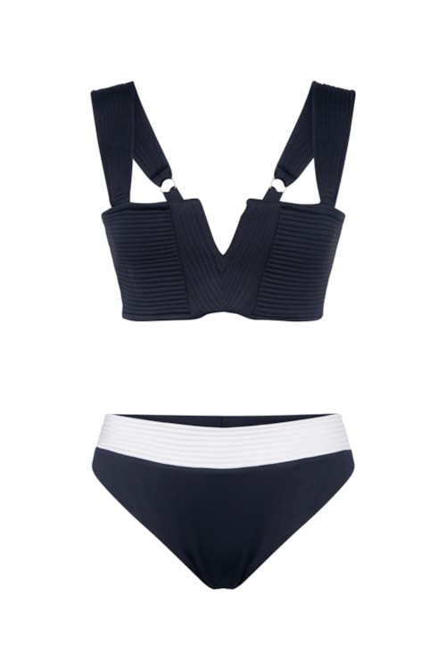 top biquíni Reto V Contour Preto