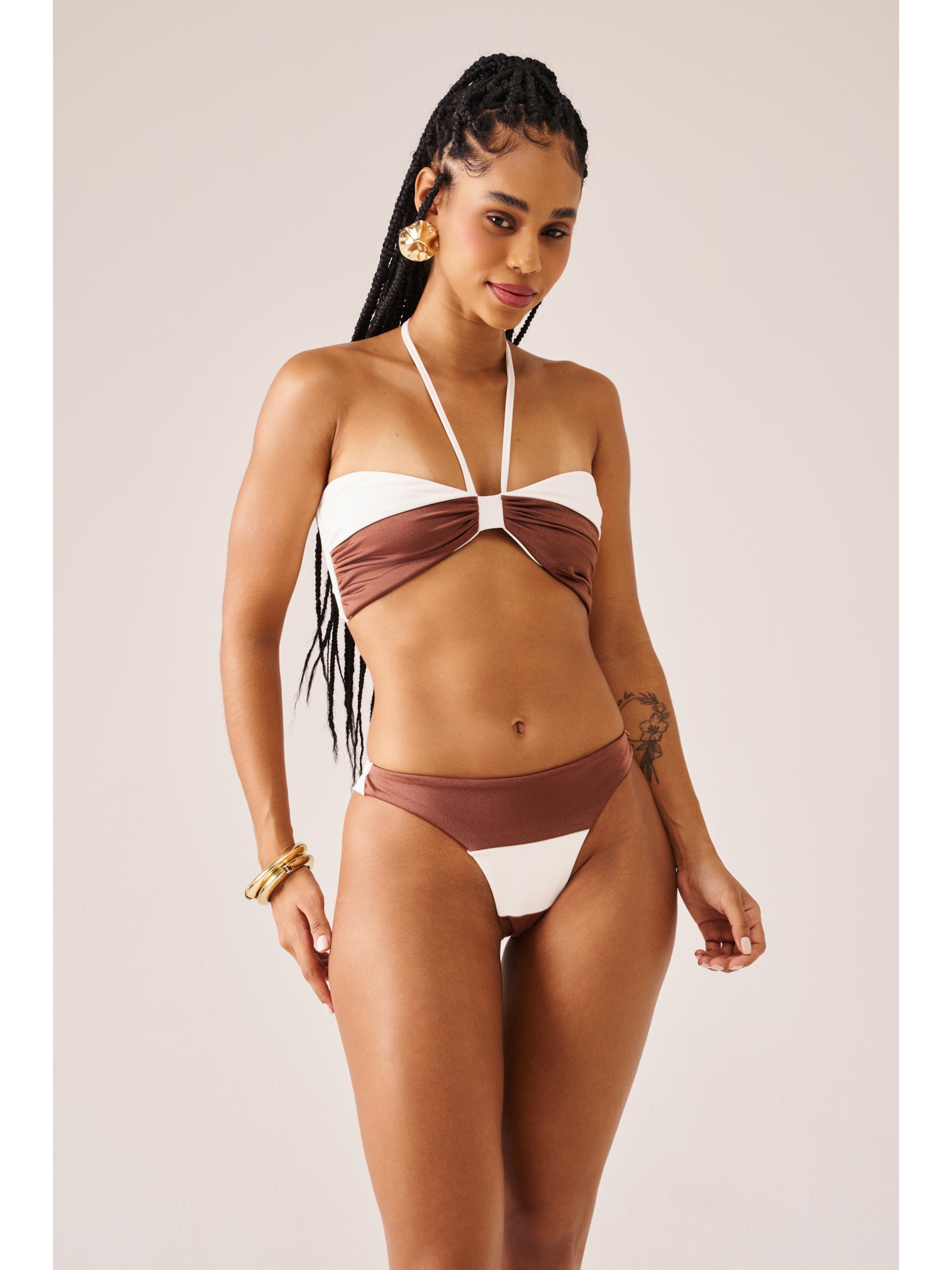 top biquíni Strapless Marinière Cappuccino Suntime