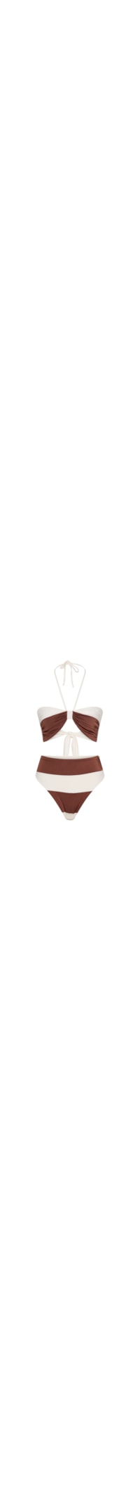 top biquíni Strapless Marinière - Cappuccino