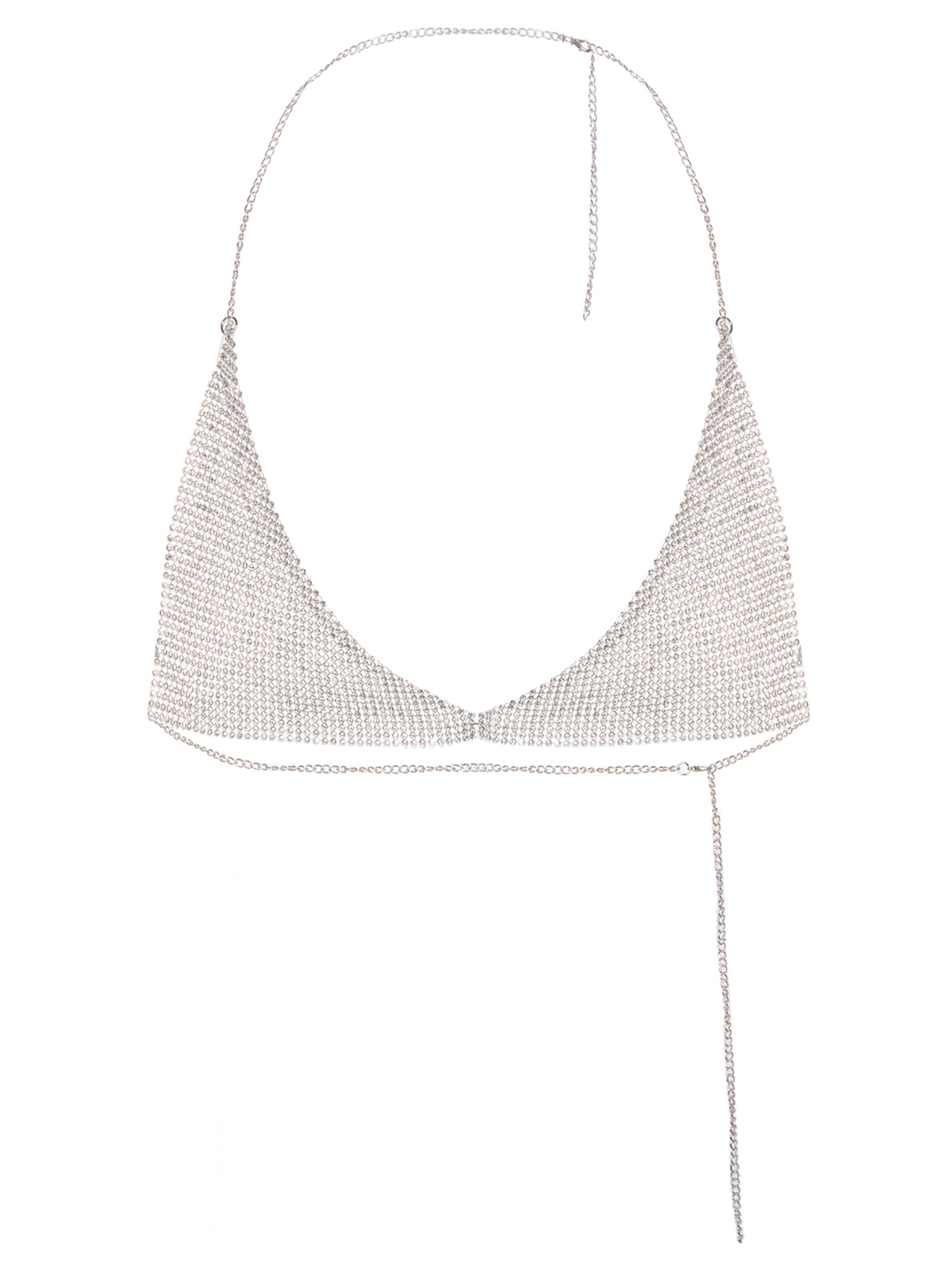 Top Biquíni Strass Prateado Meiota