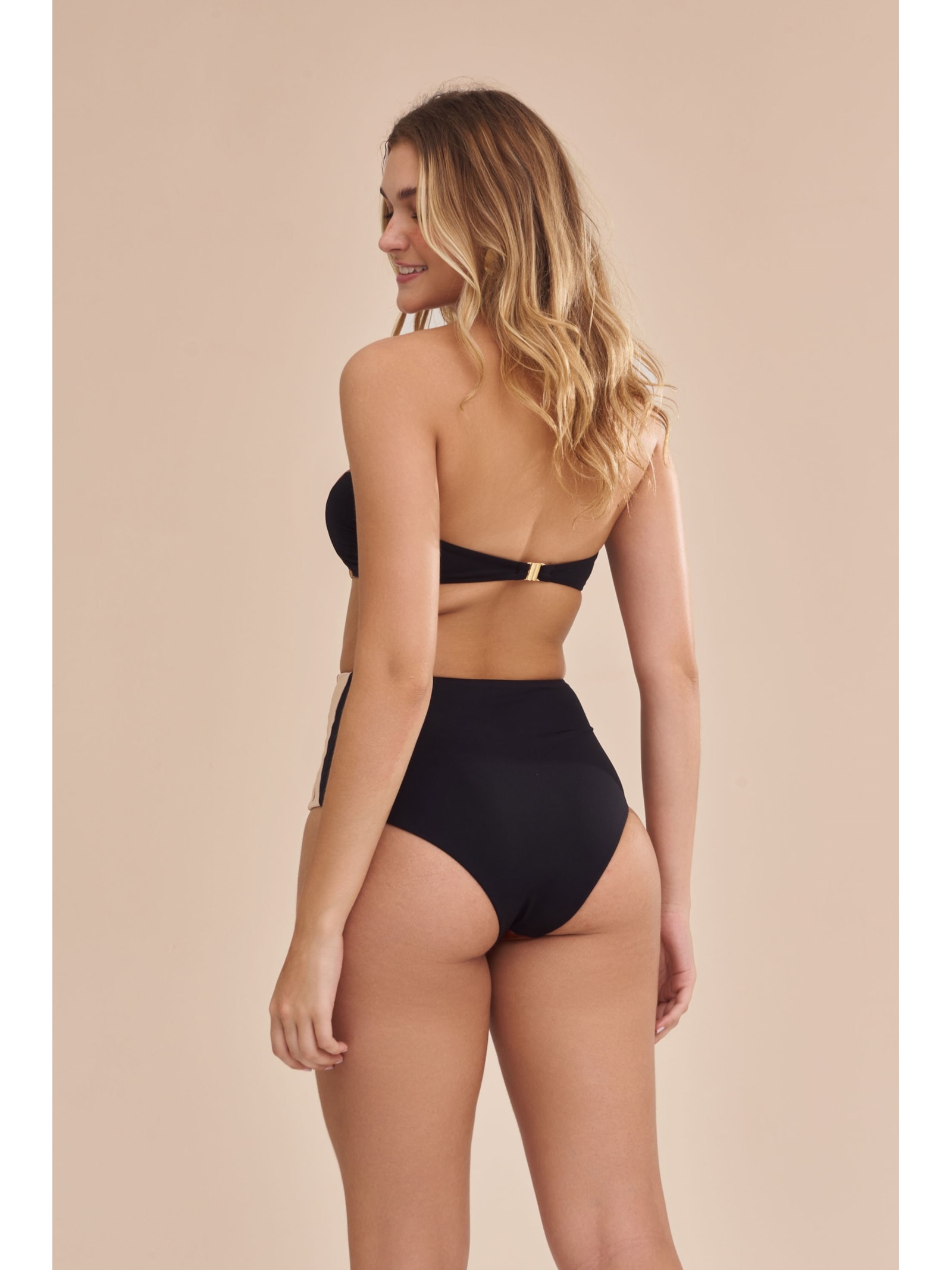 top biquíni Tomara Que Caia Waves Preto Suntime
