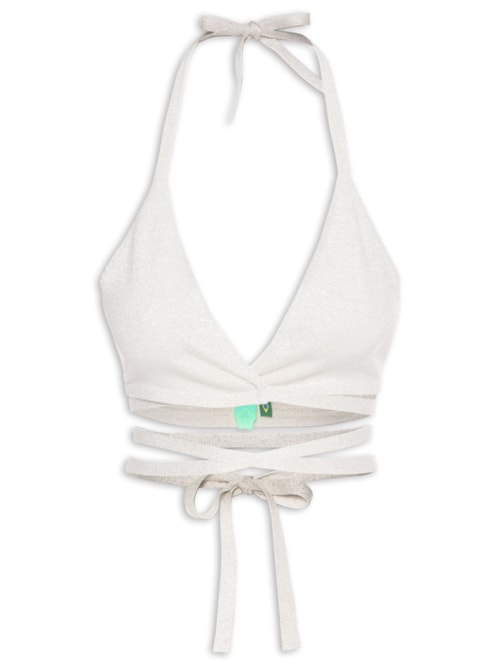 Top Biquíni Tricot Amarração – Prata