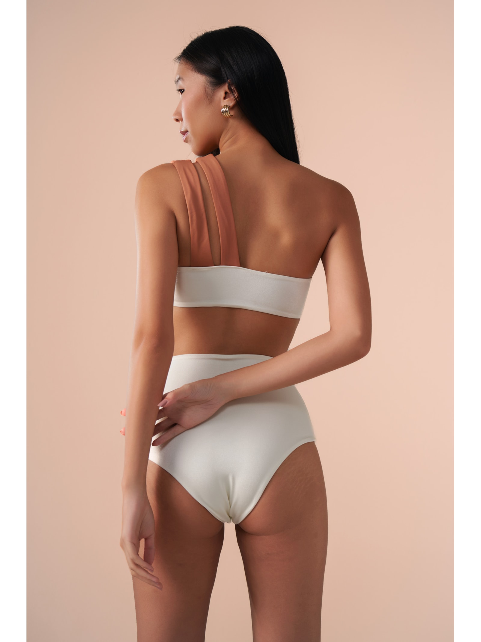 top biquíni um Ombro só Contour Off White Suntime