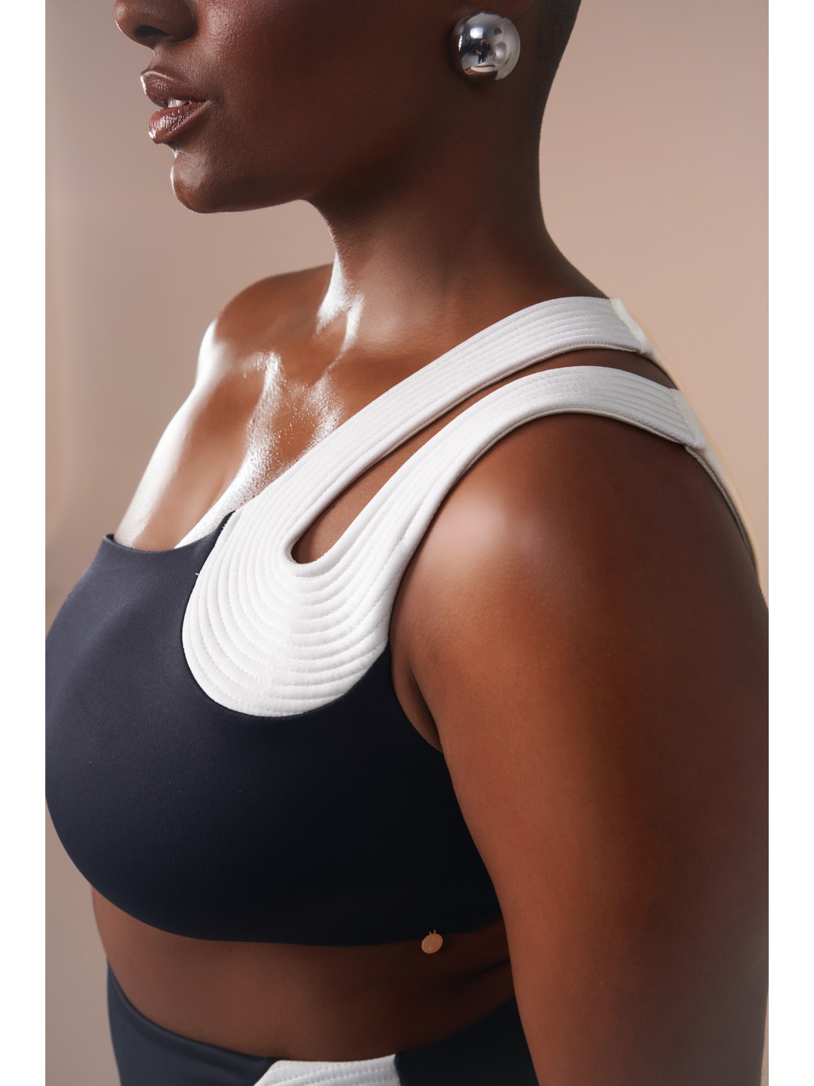 top biquíni um Ombro só Contour Preto Suntime