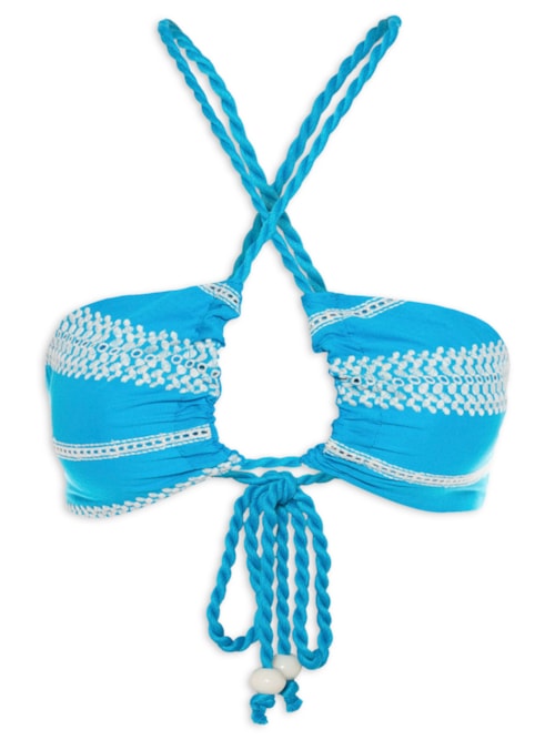 Top Bordado – Azul