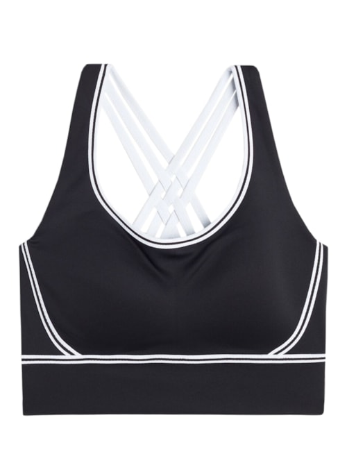 Top Brassiere Almofadado In Action Com Interior Em Algodão Supima® - Preto