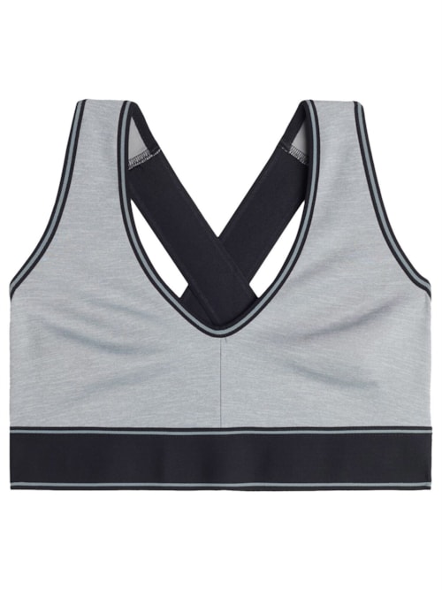 Top Brassiere In Action Com Interior Em Algodão Supima® - Cinza
