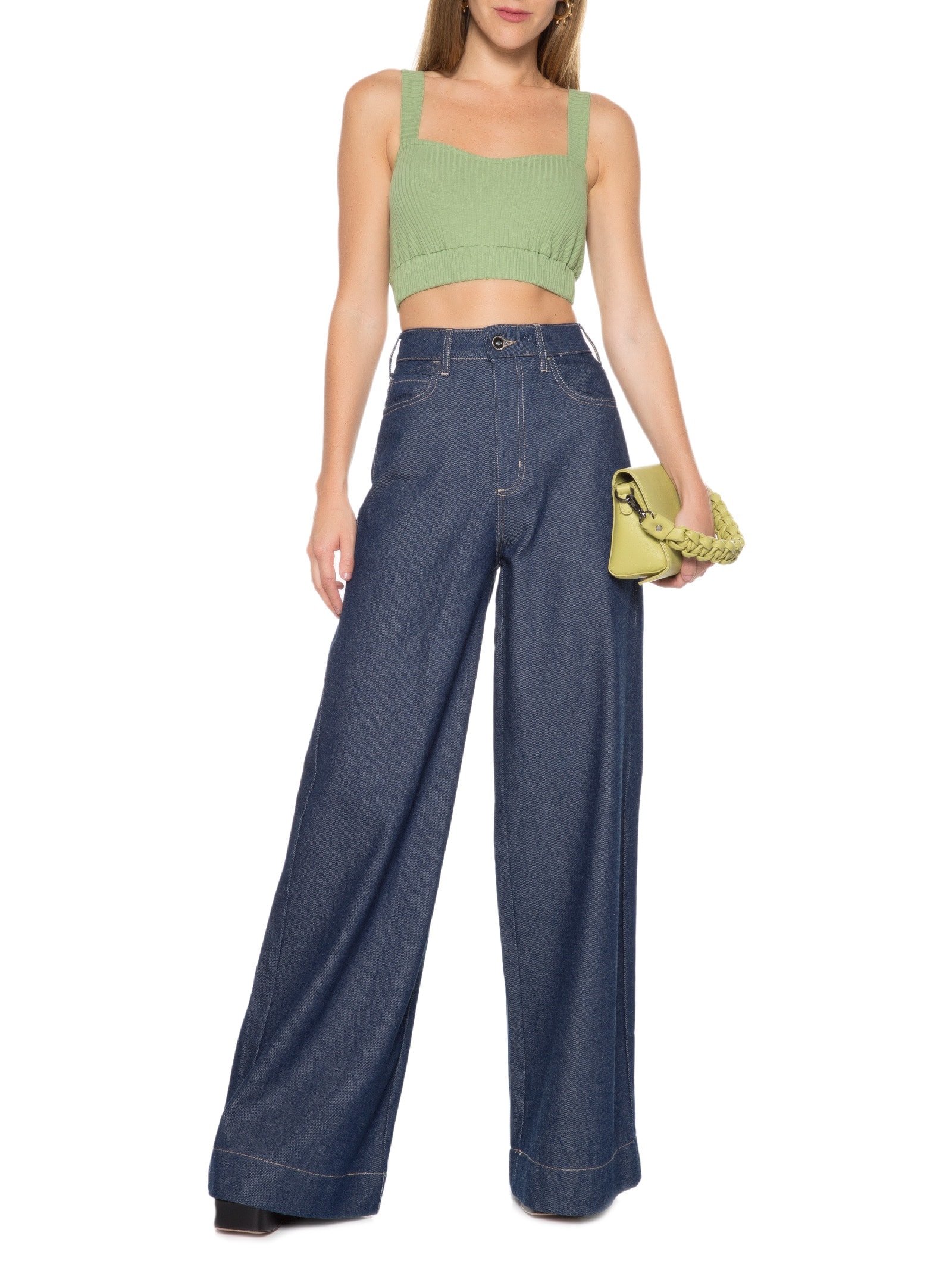 Top Canelado Verde Colcci