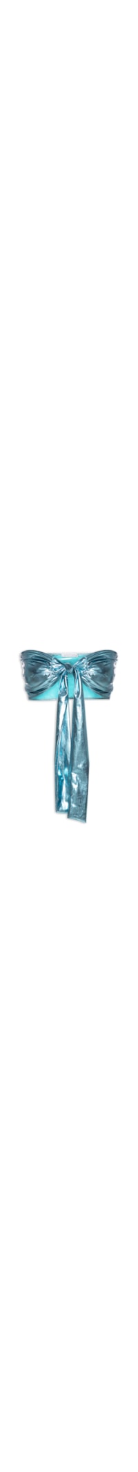 Top Carnaval Amarração Malha Metálica - Azul