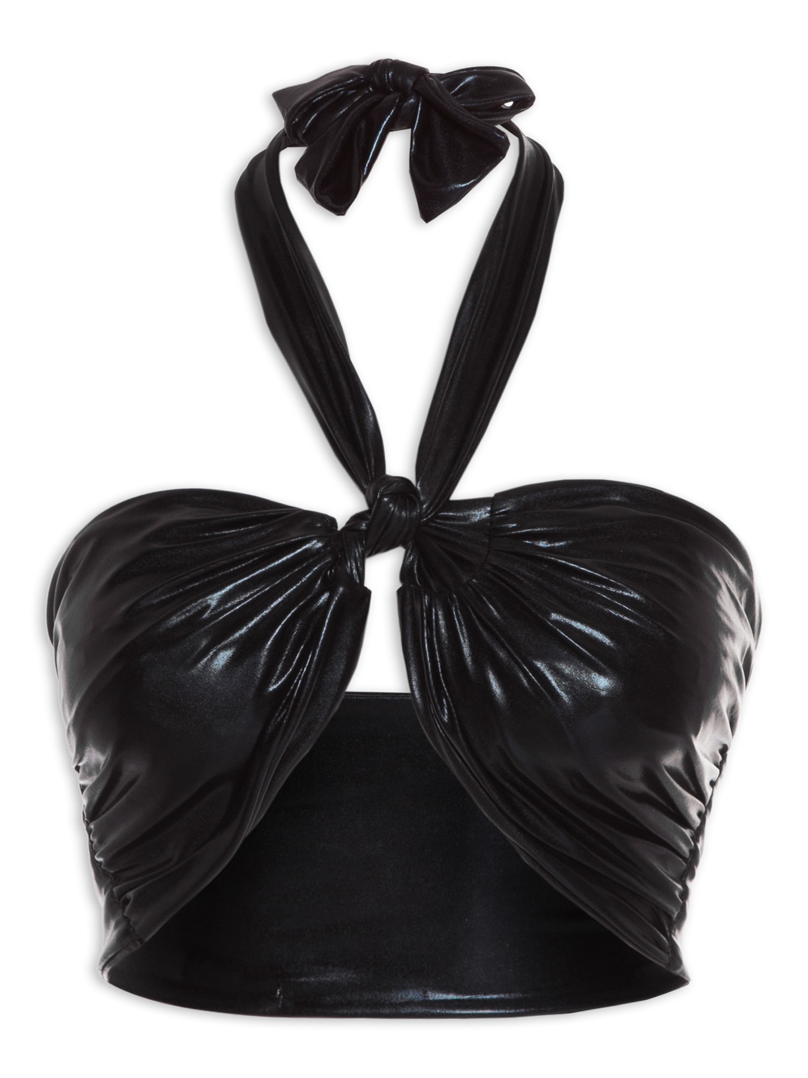 Top Carnaval Amarração Malha Metálica Preto Market 33