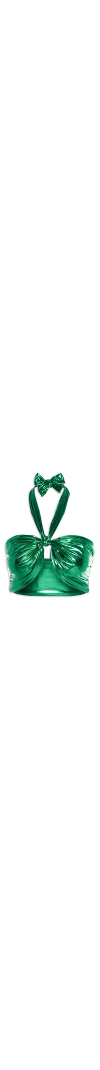 Top Carnaval Amarração Malha Metálica - Verde