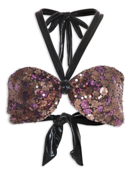 Top Carnaval Tomara Que Caia Paetê – Rosa