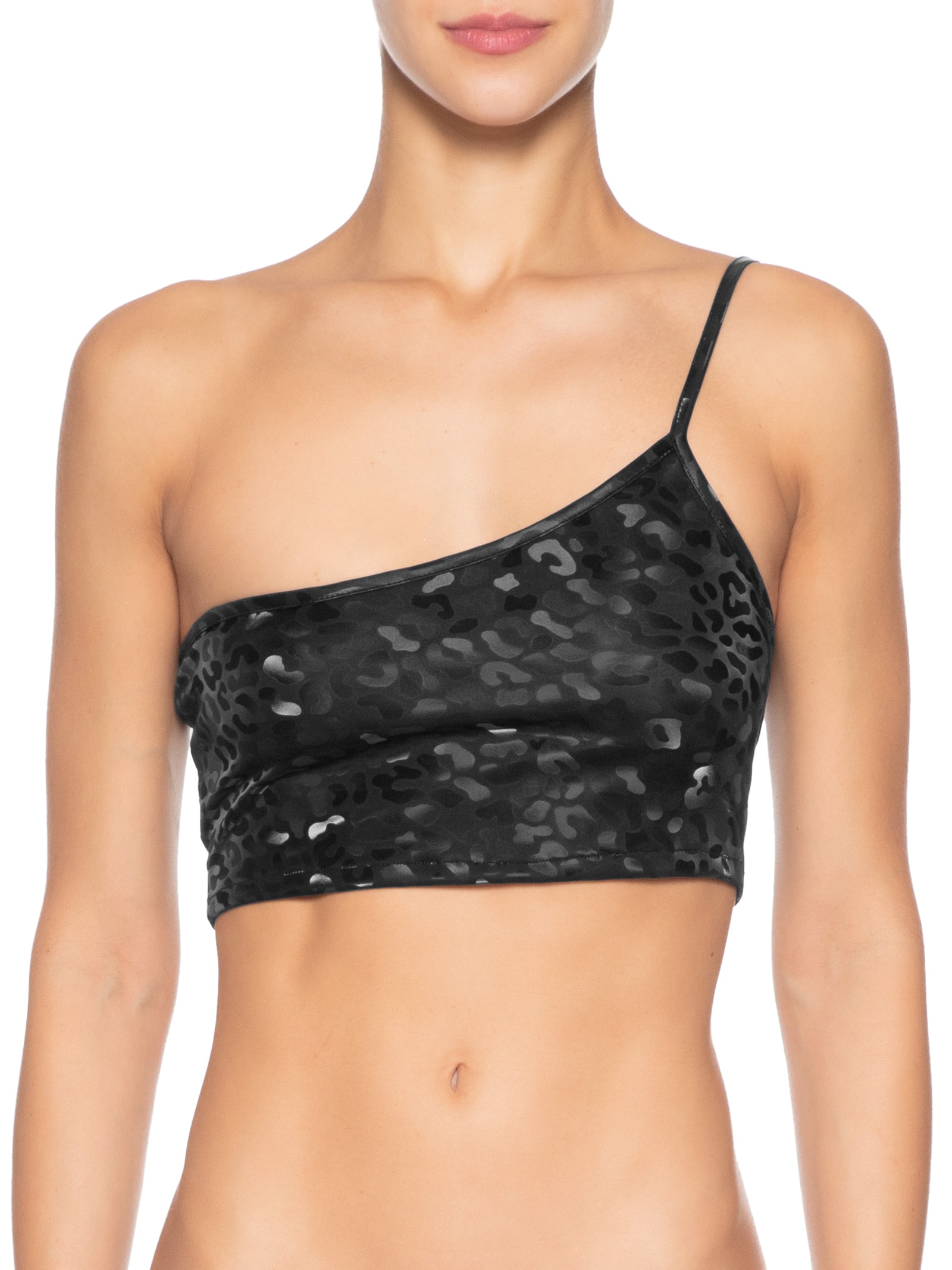 Top Carnaval Um Ombro Só Animal Print Preto Market 33