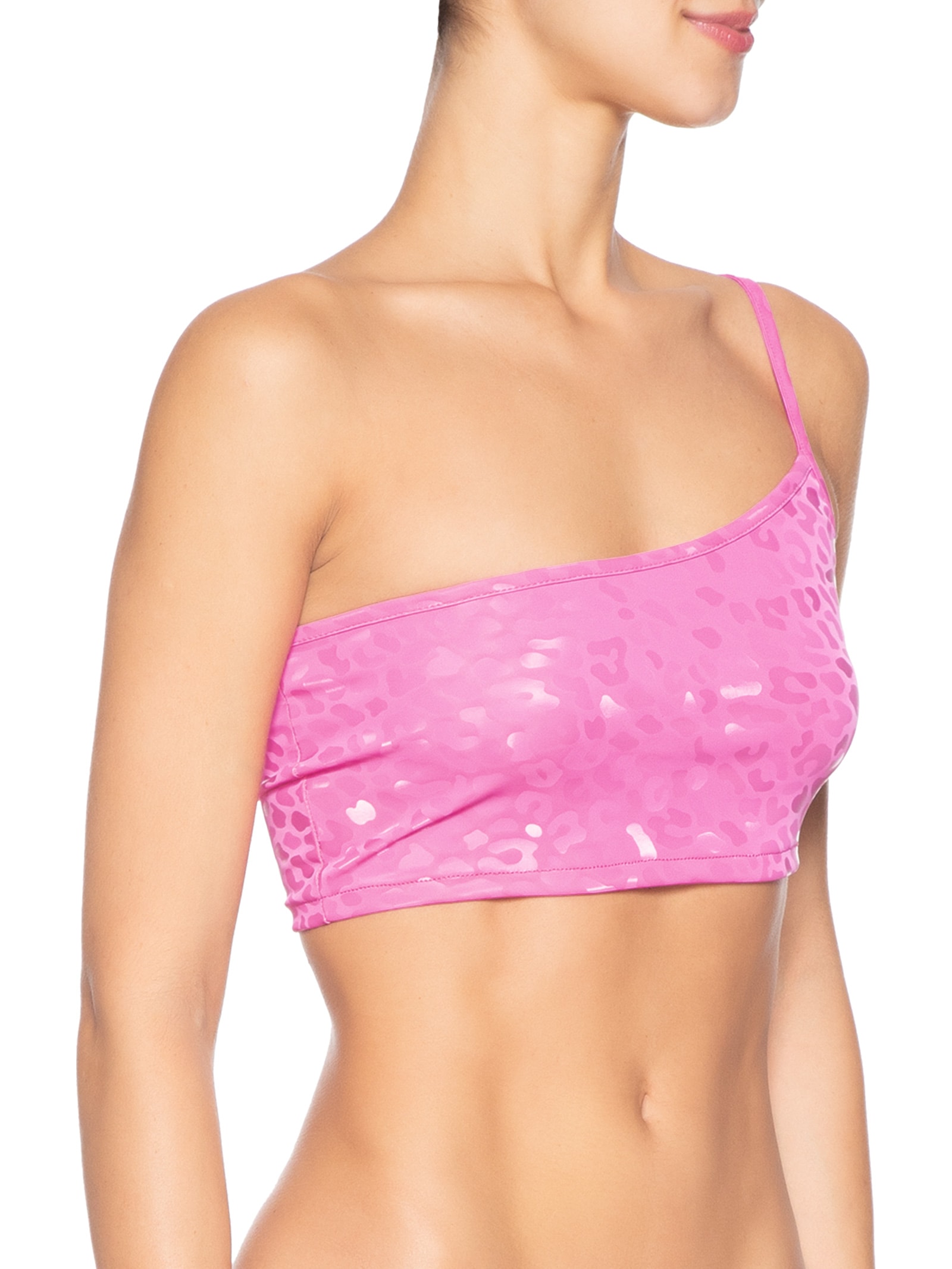 Top Carnaval Um Ombro Só Animal Print Rosa Market 33