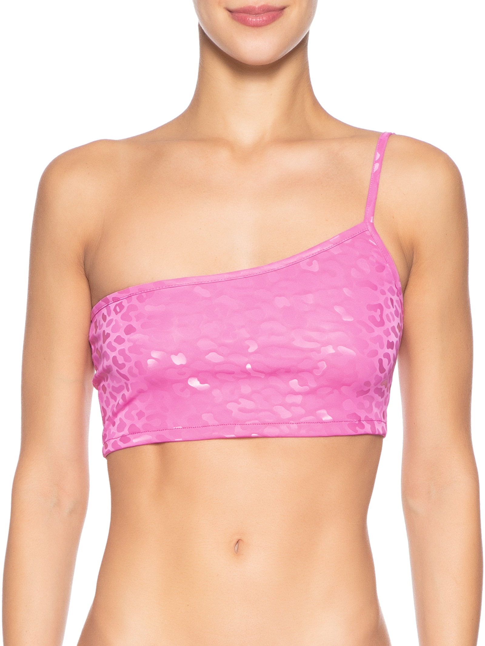 Top Carnaval Um Ombro Só Animal Print Rosa Market 33