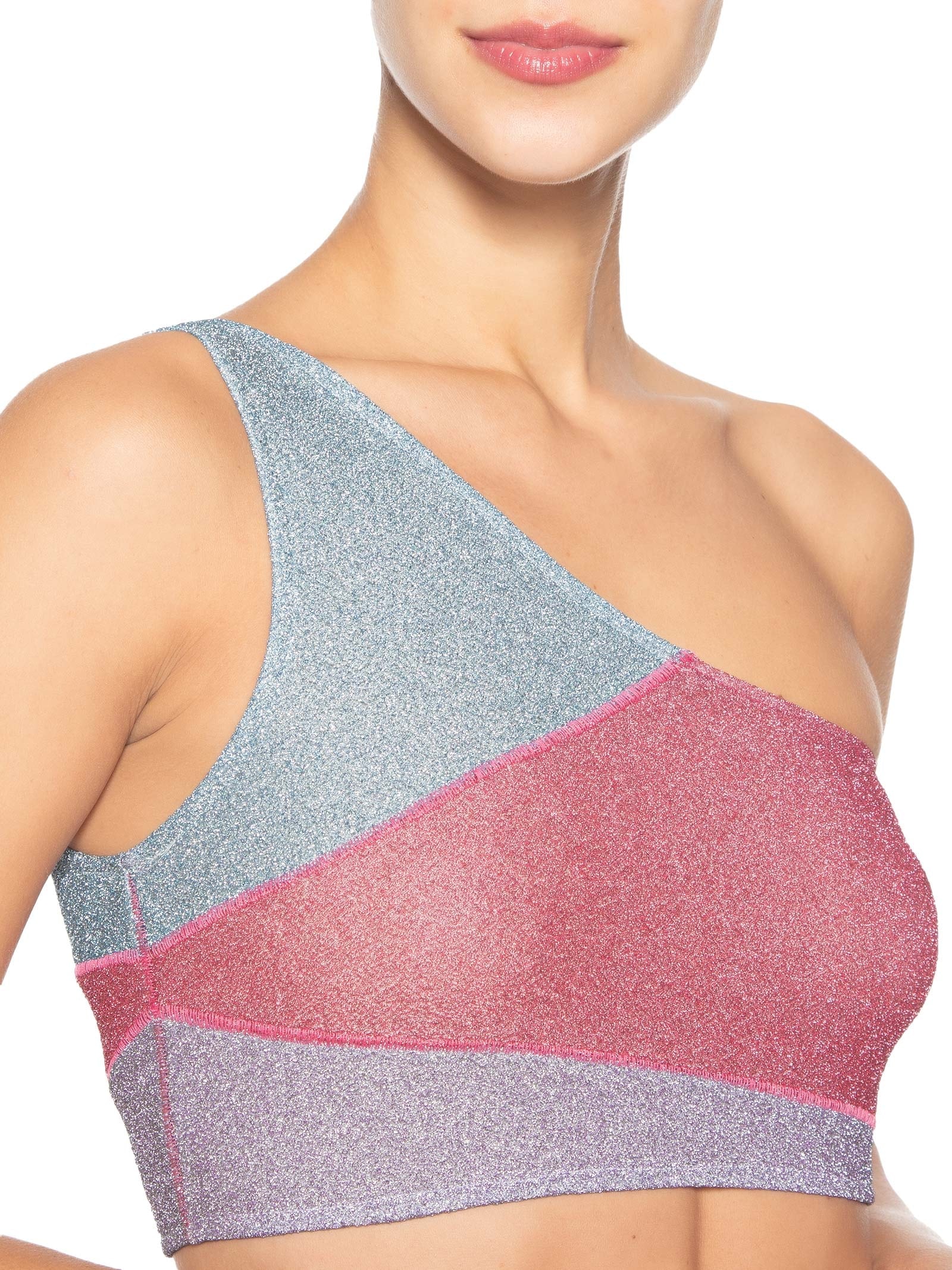 Top Carnaval Um Ombro Só Tricolor Rosa Market 33