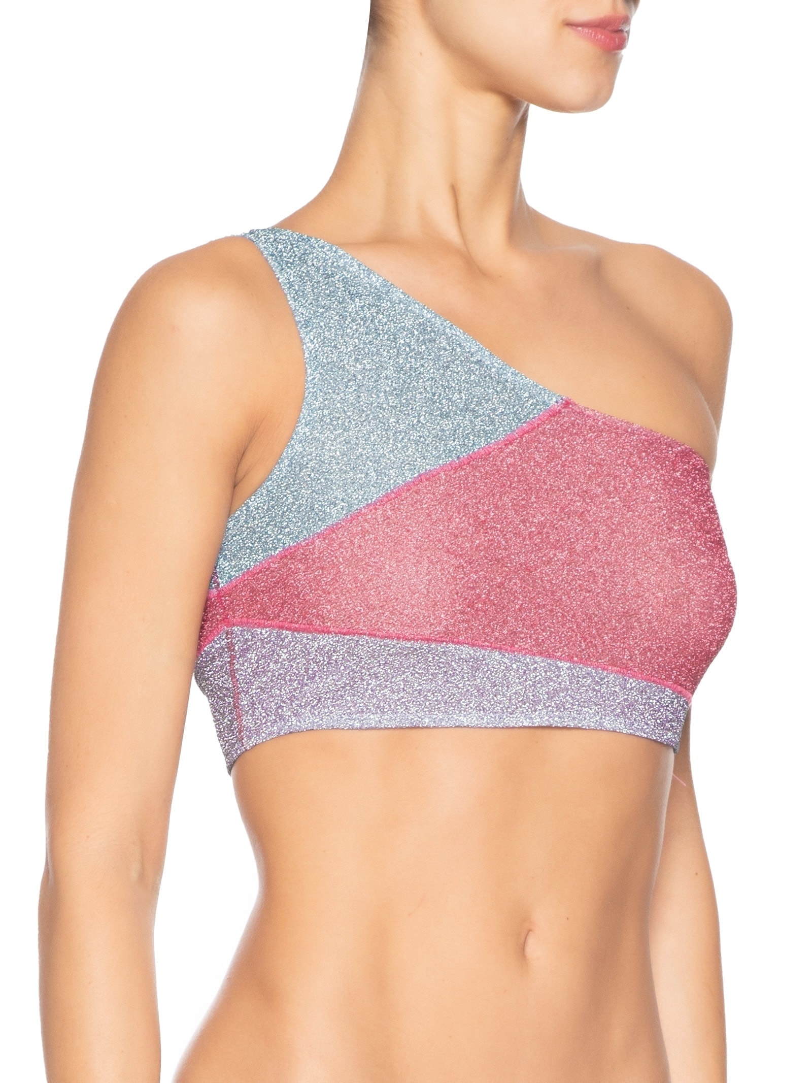 Top Carnaval Um Ombro Só Tricolor Rosa Market 33