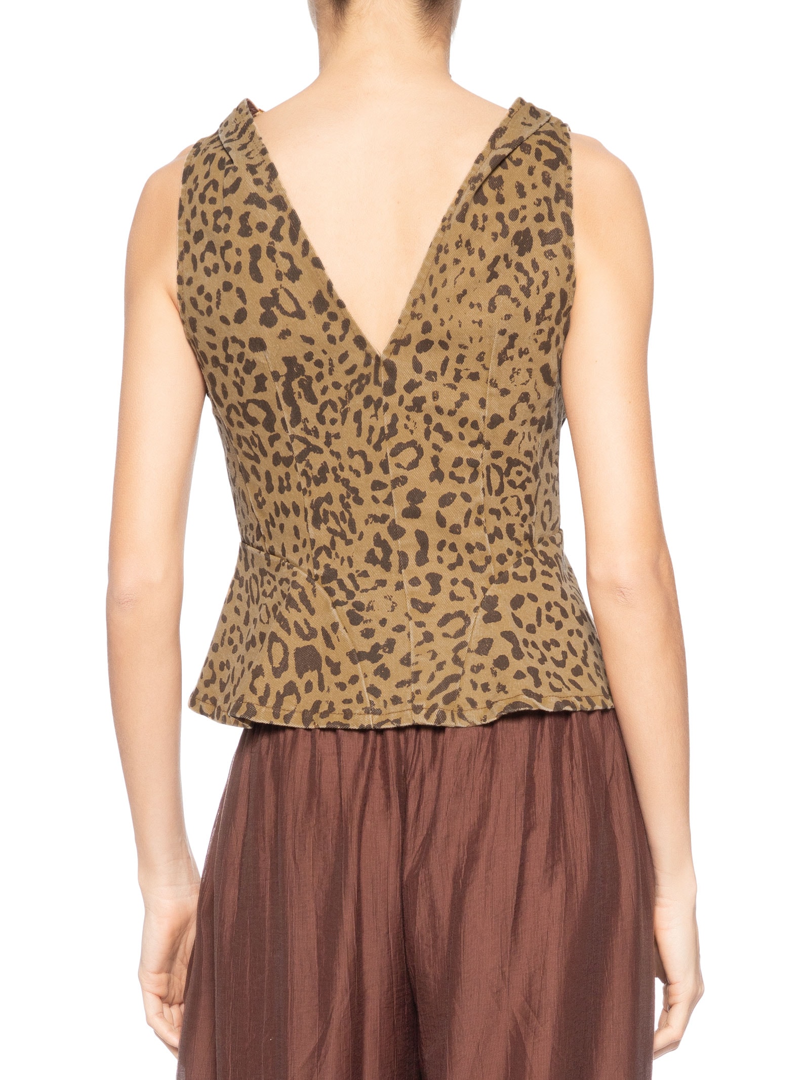 Top Colete De Sarja Marrom Animale Jeans