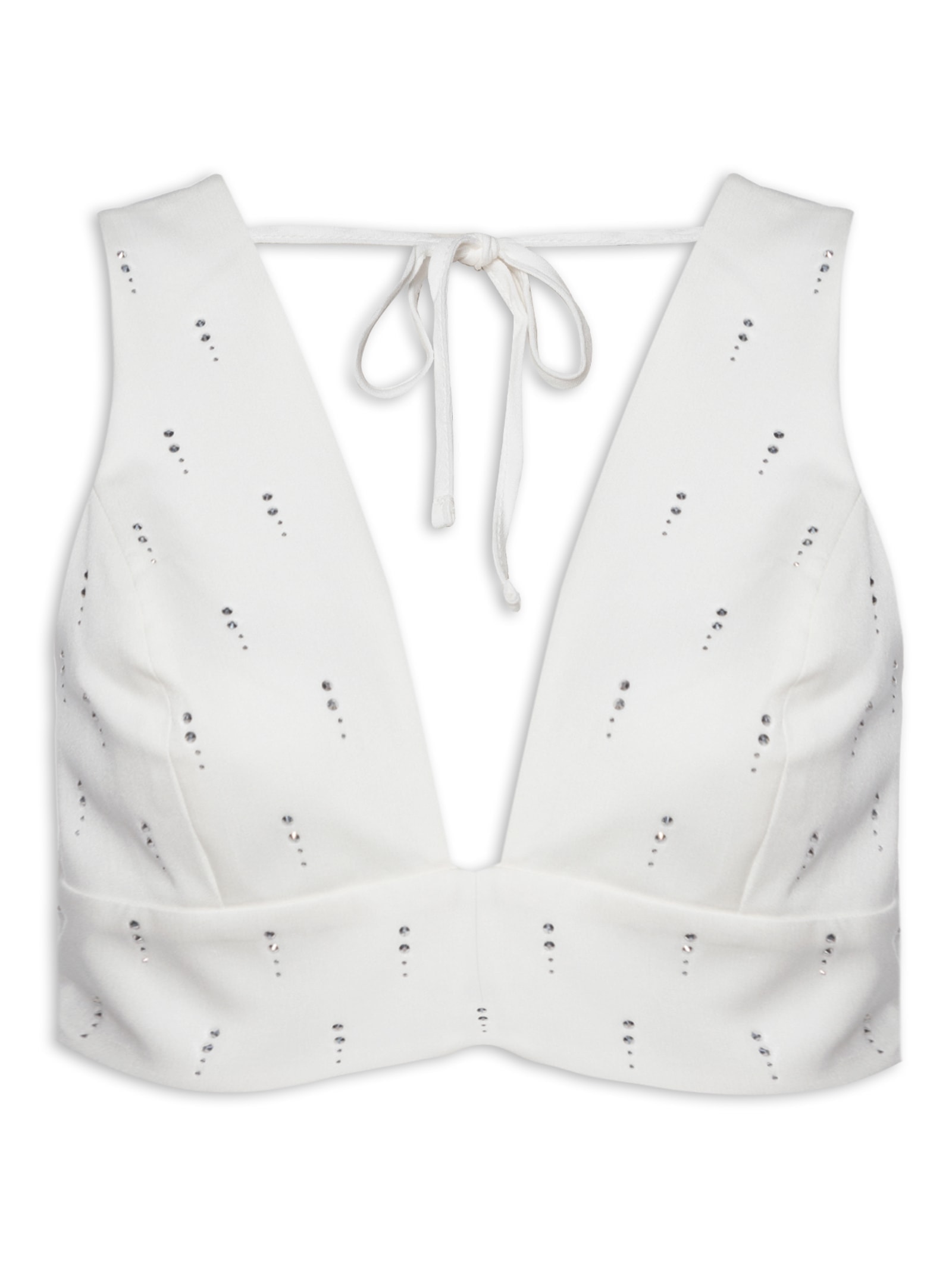 Top Com Aplicação Branco  Colcci
