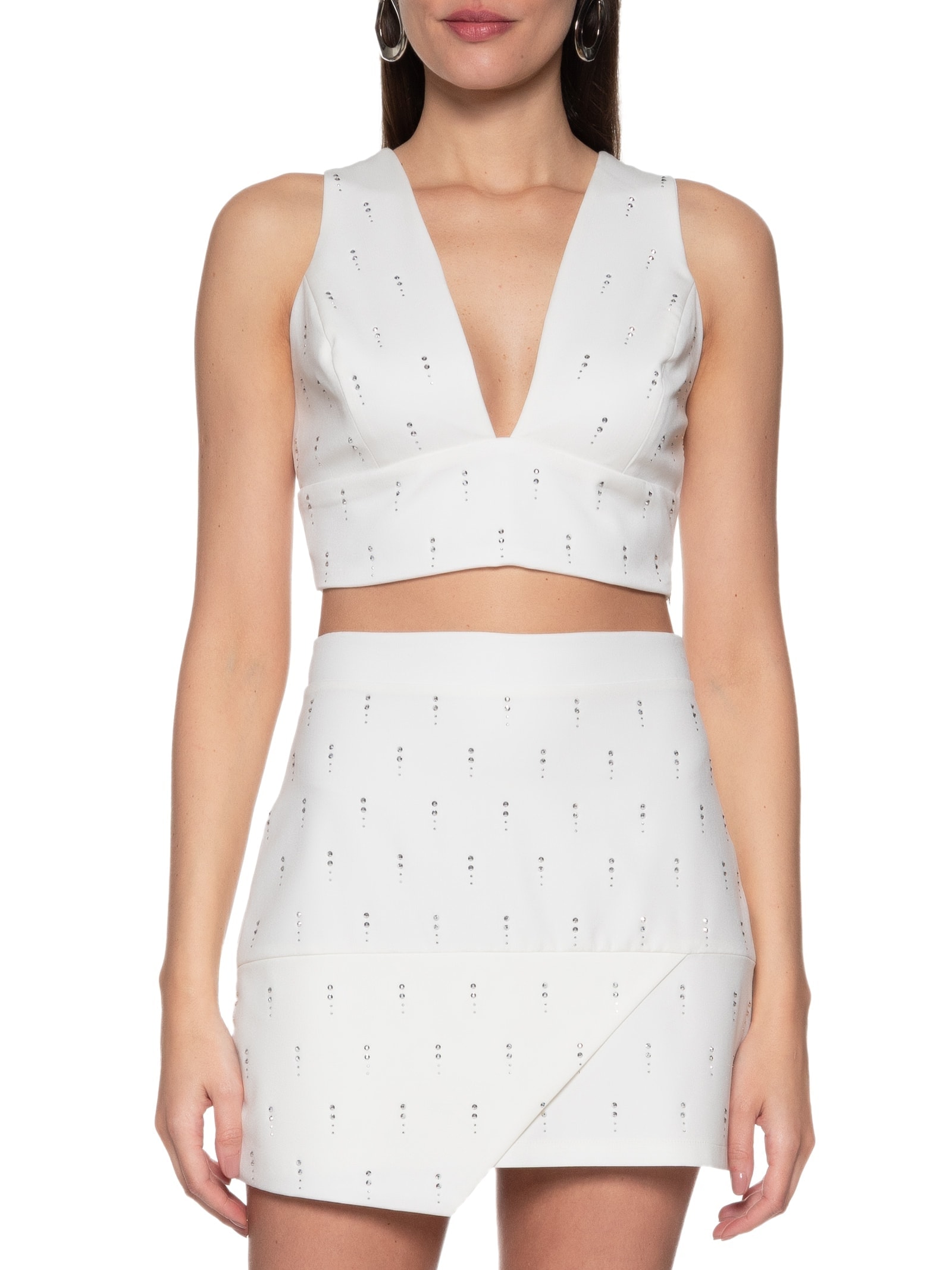 Top Com Aplicação Branco  Colcci