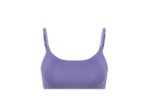 Top Com Bojo Removível Em Microfibra - Azul