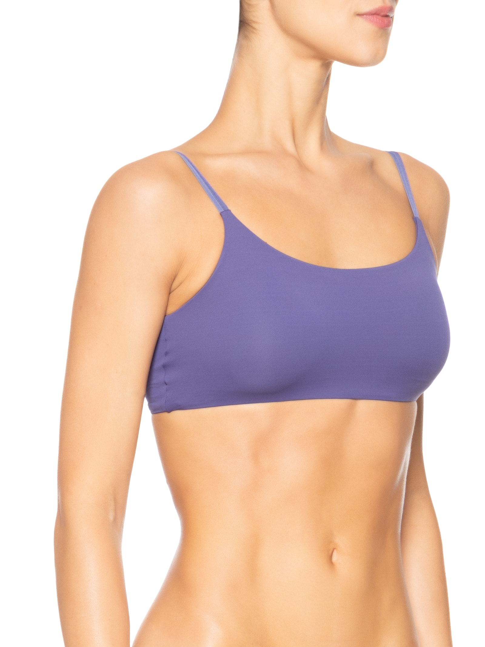 Top Com Bojo Removível Em Microfibra Azul Hope