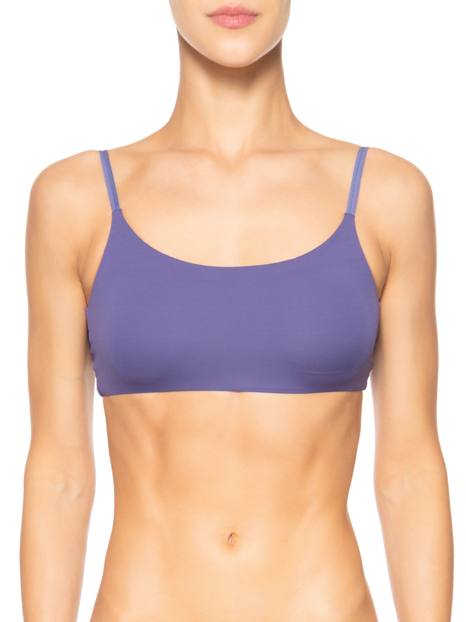 Top Com Bojo Removível Em Microfibra Azul Hope