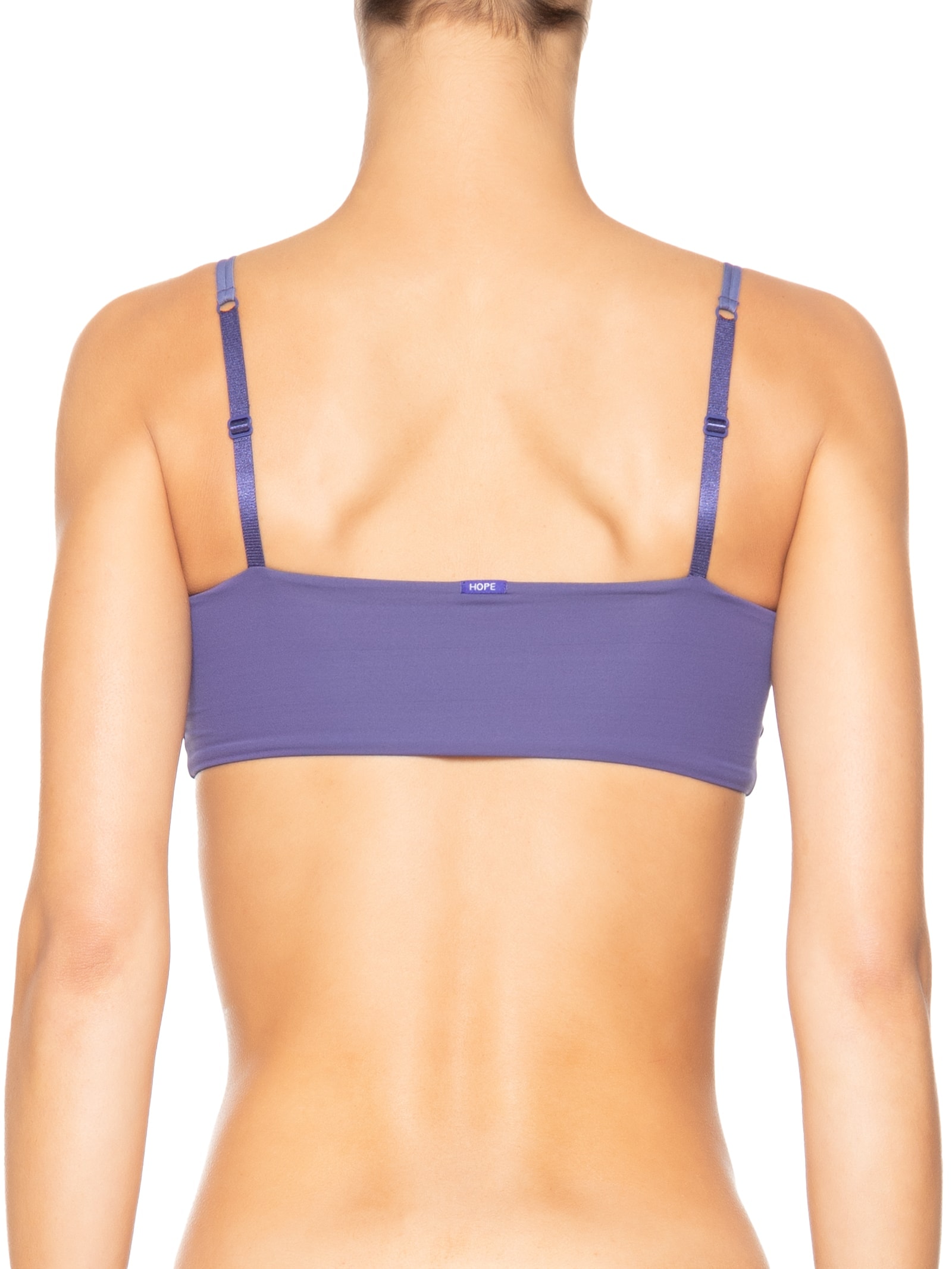 Top Com Bojo Removível Em Microfibra Azul Hope