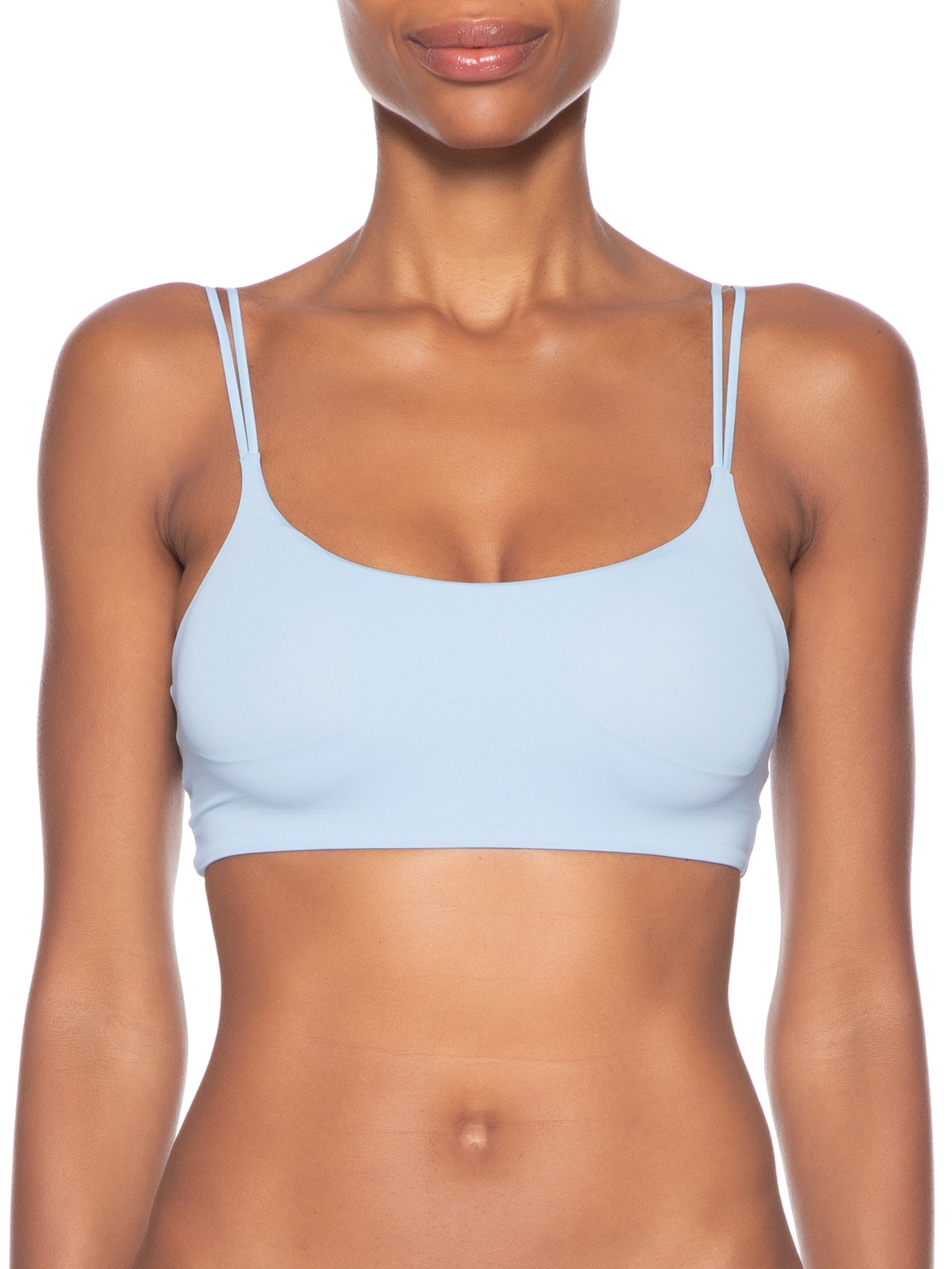 Top Com Bojo Removível Em Microfibra Azul Hope