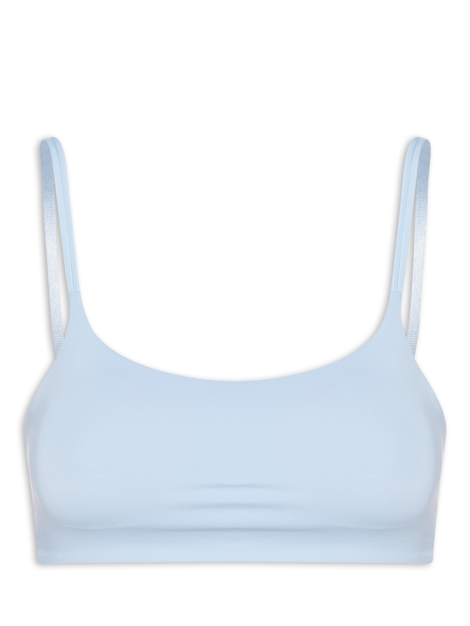 Top Com Bojo Removível Em Microfibra Azul Hope