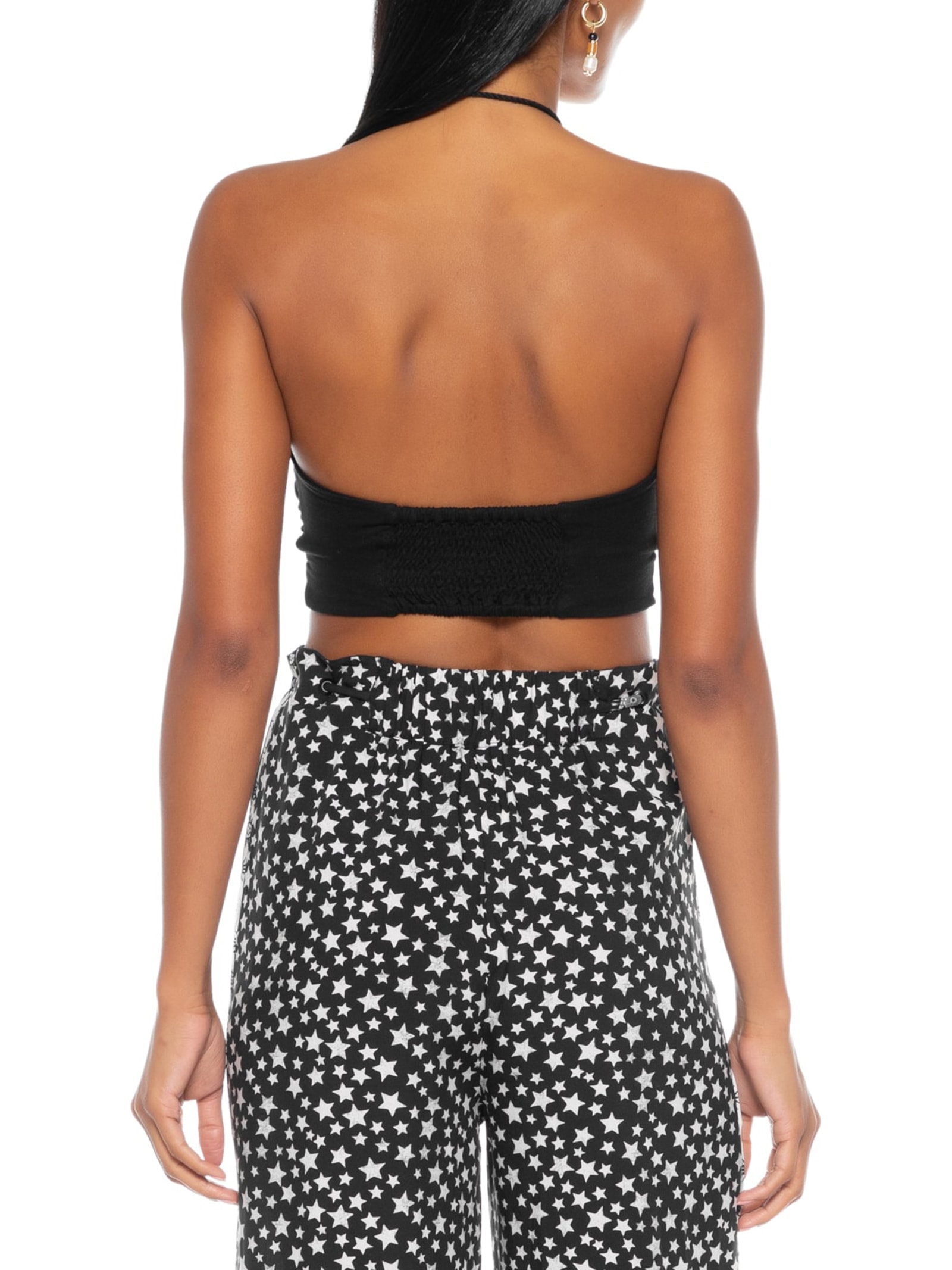 Top Com Cardarço Preto Dress To