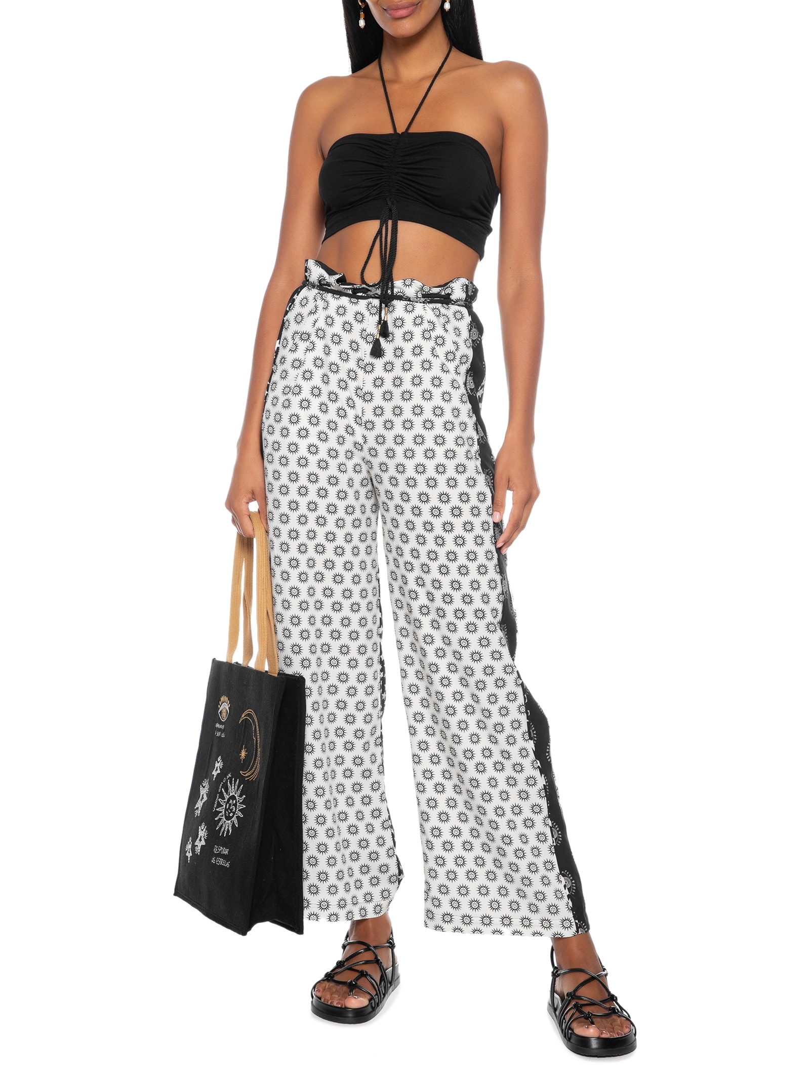 Top Com Cardarço Preto Dress To