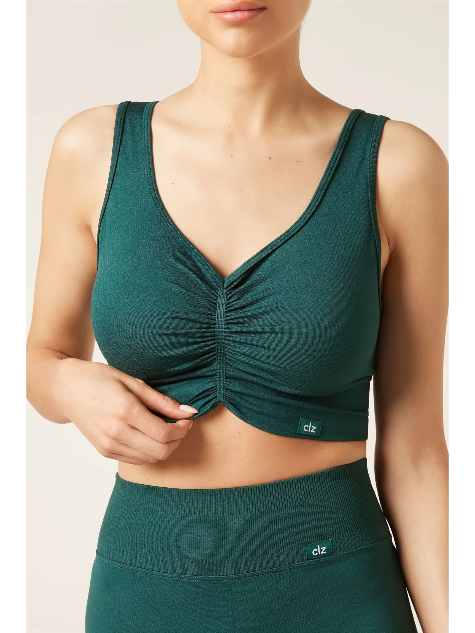 Top Com Efeito Modelador Verde Calzedonia