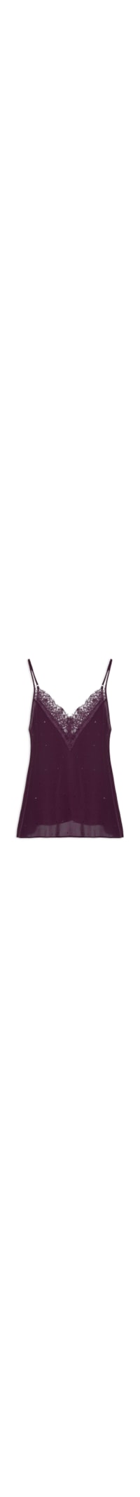 Top Com Renda E Strass - Roxo