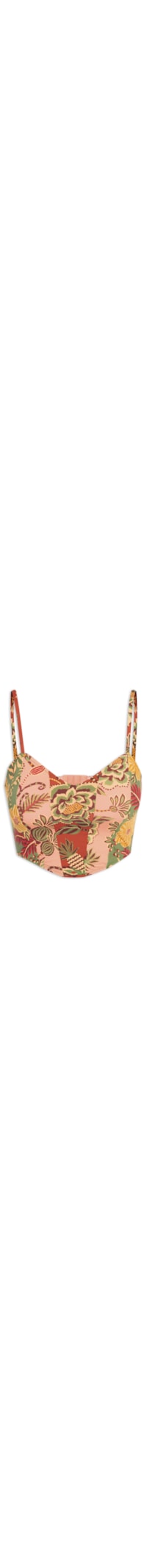 Top Corselet Patch Jardim De Inverno - Rosa